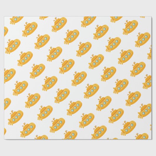 Gelbes Unterseeboot Geschenkpapier (Flach)