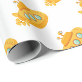 Gelbes Unterseeboot Geschenkpapier (Rolleneckpunkt)