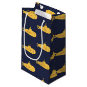 Gelbes Unterseeboot Kleine Geschenktüte (Vorderseite Schrägansicht)