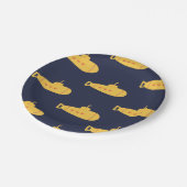 Gelbes Unterseeboot Pappteller (Schrägansicht)