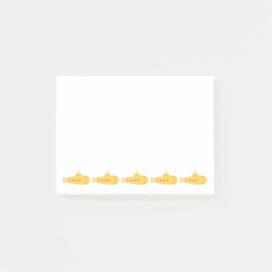 Gelbes Unterseeboot Post-it Klebezettel (Vorderseite)