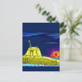 Gelbes Unterseeboot Postkarte (Stehend Vorderseite)