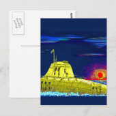 Gelbes Unterseeboot Postkarte (Vorne/Hinten)