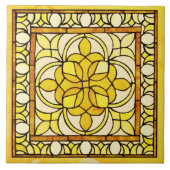 Gelbes verkettetes Glas Fliese (Vorderseite)