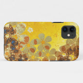 Gelbes Vintages Blumenmuster Case-Mate iPhone Hülle (Rückseite (Horizontal))