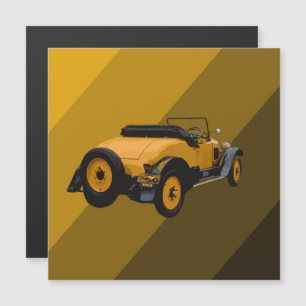 Gelbes Vintages Cabrio, Magnetkarte