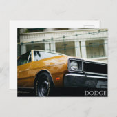 Gelbes Vintages Dodge Postkarte (Vorne/Hinten)
