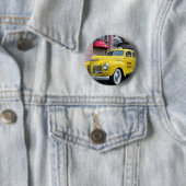 Gelbes Vintages Fahrerhaus New York Button (Beispiel)