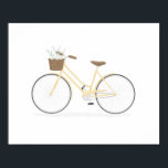 Gelbes Vintages Fahrrad mit Korbplakat Poster<br><div class="desc">Dieses illustrierte Fahrradprint ist eine schöne und erschwingliche Art,  Ihr Kinderzimmer,  Kinderzimmer oder eine Mauer zu dekorieren,  die ein bisschen Liebe braucht!</div>