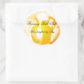 Gelbes Vintages Jug, benutzerdefiniertes Seifeneti Runder Aufkleber (Tasche)