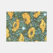Gelbes Vintages Mohn Fleece Blanket (Vorderseite (Horizontal))