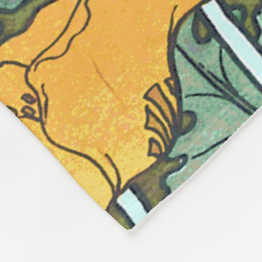 Gelbes Vintages Mohn Fleece Blanket (Ecke)