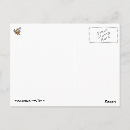 Gelbes Vintages Monsterfahrzeug Postkarte (Rückseite)