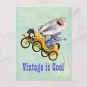Gelbes Vintages Monsterfahrzeug Postkarte (Vorderseite)
