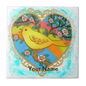 Gelbes Vogelherz Fliese (Vorderseite)