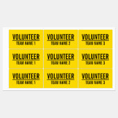 Gelbes Volunteer-Abzeichen mit benutzerdefinierten Etiketten (Blatt)