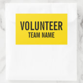 Gelbes Volunteer-Abzeichen mit benutzerdefinierten Rechteckiger Aufkleber (Tasche)