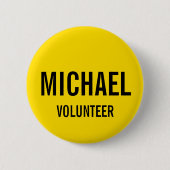 Gelbes Volunteer Abzeichen mit Individuelle Name Button (Vorderseite)