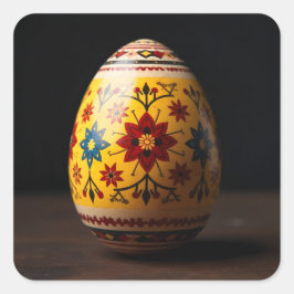 Gelbes Wandteppich-Osterei Quadratischer Aufkleber