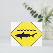 Gelbes Warnhaie-Schild Postkarte (Stehend Vorderseite)