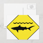Gelbes Warnhaie-Schild Postkarte (Vorne/Hinten)