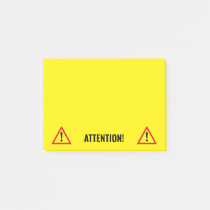Gelbes Warnschild Hinweis Post-it®-Notizen Post-it Klebezettel