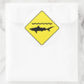 Gelbes Warnschild Runder Aufkleber (Tasche)