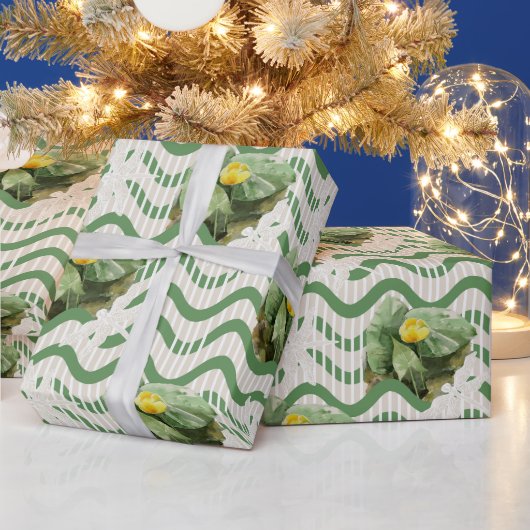 gelbes Wasserfarben-Muster Geschenkpapier (Feiertage)