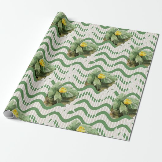 gelbes Wasserfarben-Muster Geschenkpapier (Ungerollt)