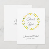 Gelbes Wasserfarbenblumenregen Dankeskarte (Vorne/Hinten)