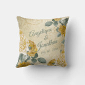 Gelbes Wedding GoldRosen-mit Monogramm mit Kissen (Rückseite)