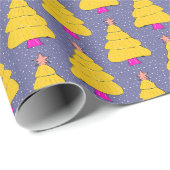 Gelbes Weihnachtsbaum-Wrapping Papier Rolle Geschenkpapier (Rolleneckpunkt)