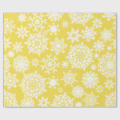 Gelbes Weihnachtsschneeflocke-Muster-Packpapier Geschenkpapier (Flach)
