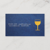 Gelbes Weinglas | Blauleder Visitenkarte (Rückseite)