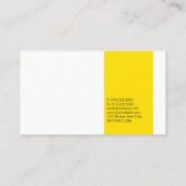 Gelbes Weiß Modernes Beruflich Elegantes Einfaches Visitenkarte (Rückseite)