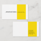 Gelbes Weiß Modernes Beruflich Elegantes Einfaches Visitenkarte (Vorne/Hinten)