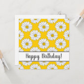 Gelbes weißes Daisy Muster 2 Karte (Vorderseite/Rückseite Beispiel)