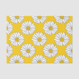 Gelbes weißes Daisy Muster 2 Seidenpapier