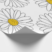 Gelbes weißes Daisy-Muster Geschenkpapier (Ecke)