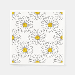 Gelbes weißes Daisy-Muster Serviette