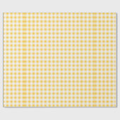 Gelbes weißes Gingham-Muster, Ihr Monogramm Geschenkpapier (Flach)