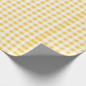 Gelbes weißes Gingham-Muster, Ihr Monogramm Geschenkpapier (Ecke)
