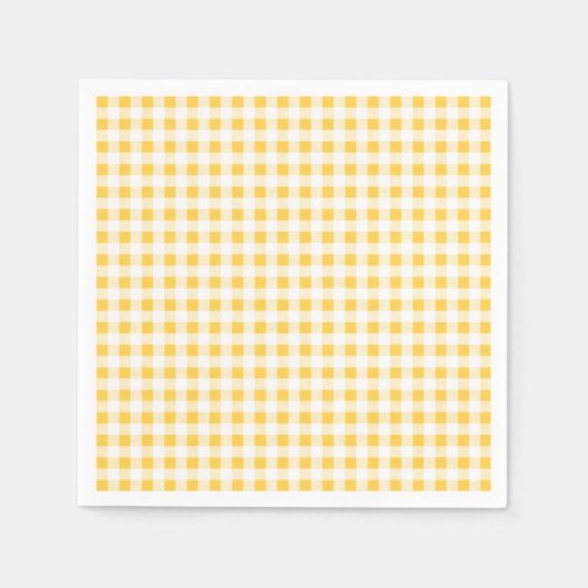 Gelbes weißes Gingham-Muster, Ihre Monogramm Serviette (Vorderseite)