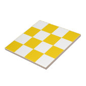 Gelbes weißes, kariertes Karo-Muster Fliese (Seite)