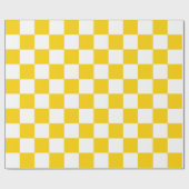 Gelbes weißes, kariertes Karo-Muster Geschenkpapier (Flach)
