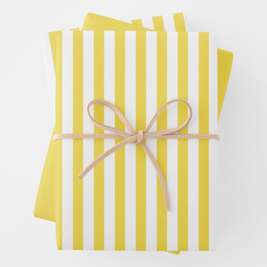 gelbes weißes Muster für einfache Streifen Geometr Geschenkpapier Set (Beispiel)