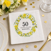 Gelbes weißes Nadelkraut 50. Geburtstag Serviette