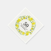 Gelbes weißes Nadelkraut 50. Geburtstag Serviette (Ecke)