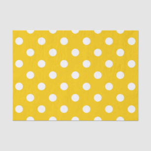 Gelbes weißes Polka Dots Design Seidenpapier