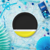 Gelbes weißes schwarzes colorblock pappteller (Party)